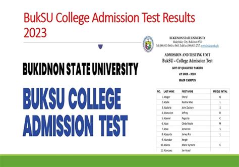 BukSU releases list of passers of College Admission Test for S.Y. 2020.